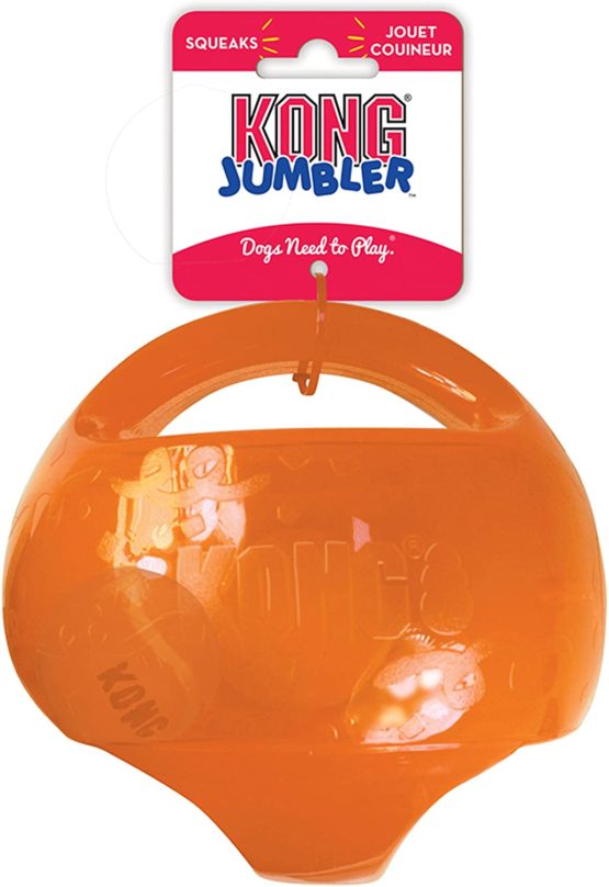 KONG Jumbler Ball Interactive Fetch Dog Toy with Tennis Ball