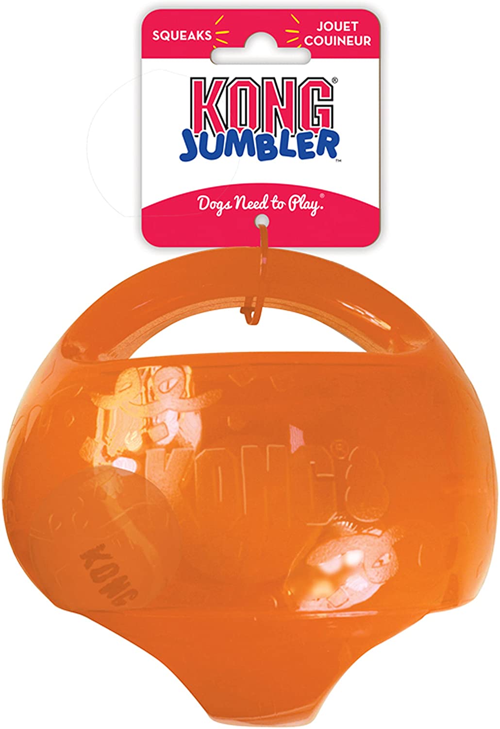 KONG Jumbler Ball Interactive Fetch Dog Toy with Tennis Ball