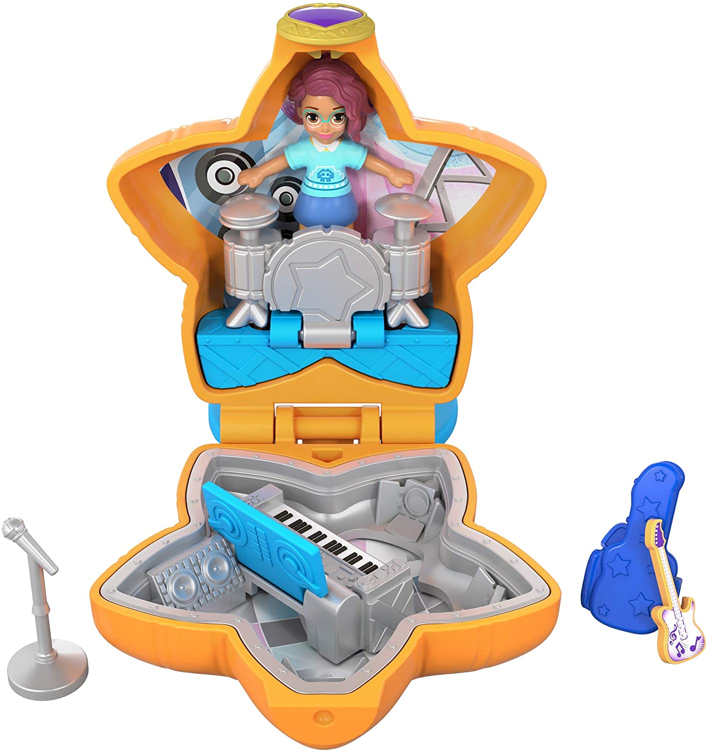 Polly Pocket FRY32 Tiny Pocket Places Concert Compact Playset, Orange