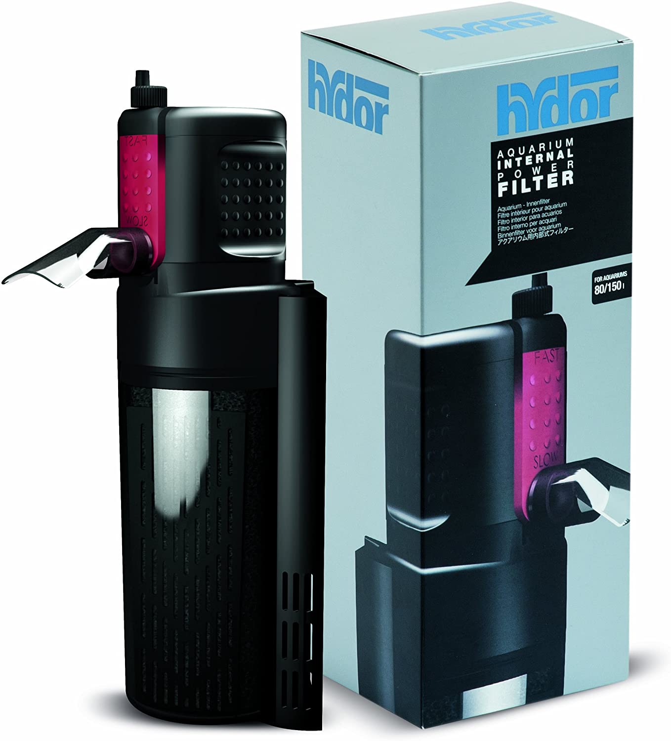 Hydor Internal Filter CRYSTAL 200 Aquariums 120-200 Litres, 2 Stages, Activated Carbon and Venturi Kit Included,Black