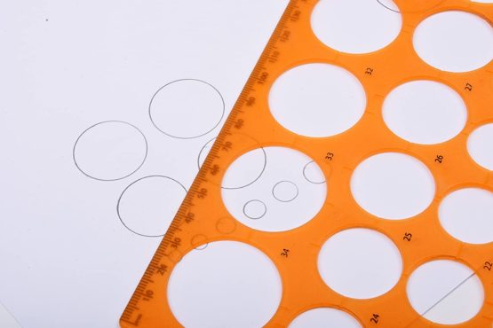 Helix Circle Stencil Template, Translucent Orange - Image 4
