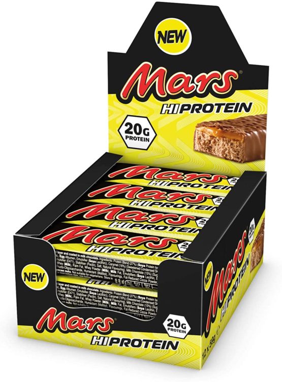 Mars Hi Protein Bar (12 x 59g) - High Protein Energy Snack with Caramel, Nougat and Real Milk Chocolate - Contains 20g Protein