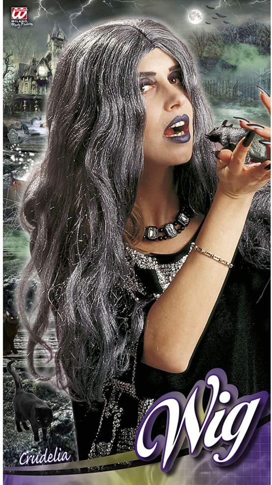 Ladies Witch Crudelia Grey Wig for Hair Accessory Fancy Dress - Image 3
