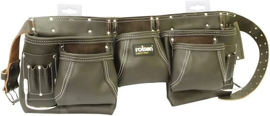 Rolson 68870 Twin Pocket Single Tool Belt - Black