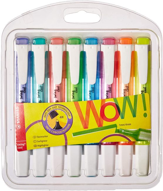 Highlighter - STABILO swing cool Wallet of 8 Assorted Colours