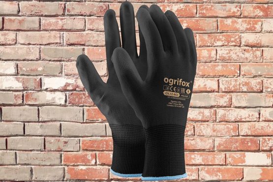 24 Pairs PU Coated Black Nylon Work Gloves. Gardening, Builders, Mechanic and round sticker AJS LTD® (L-9) - Image 4