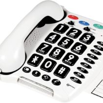Geemarc CL100- Amplified Loud Big Button Corded Telephone with Tone and Volume Control- Hearing Aid Compatible- Low to Medium Hearing Loss- White Colour- UK Version
