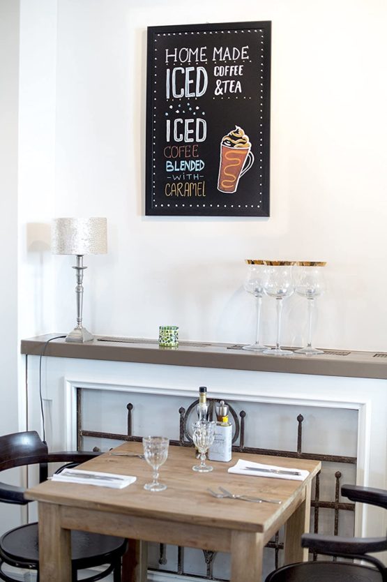 Securit Woody Wood Chalk Board with Chalk Marker, Lacquered Black Finish, 40 x 60 cm - Image 3