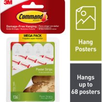 Command Poster Hanging Strips, 136 Total Strips (17024-136ES)