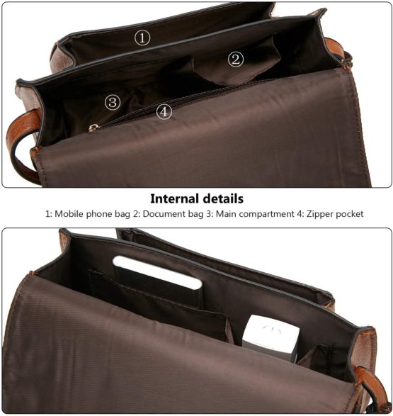 DCCN Women's Crossbody Bags Saddle Purse Satchel Bag Tote Shoulder Handbags Black - Image 4
