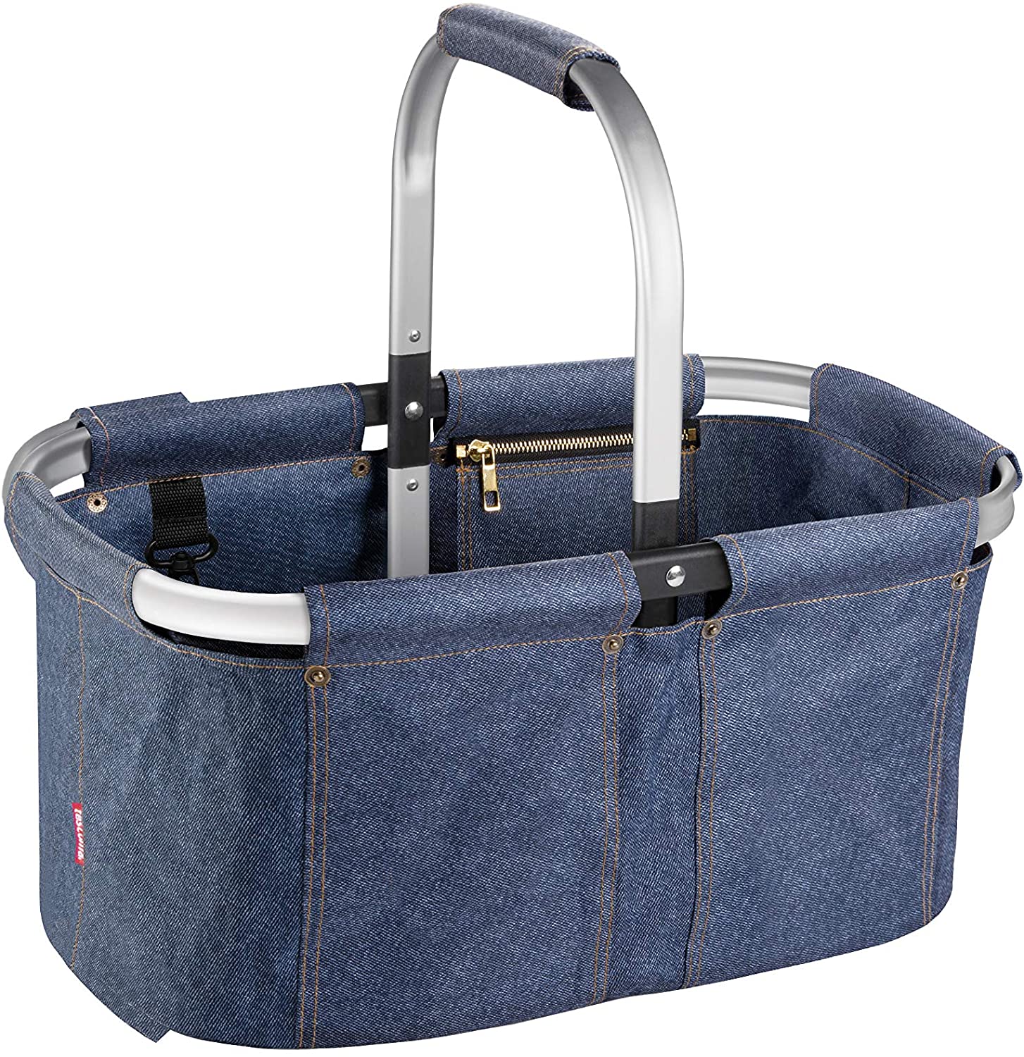 Tescoma 906161 Folding Shopping Basket Denim Effect Shop, Blue
