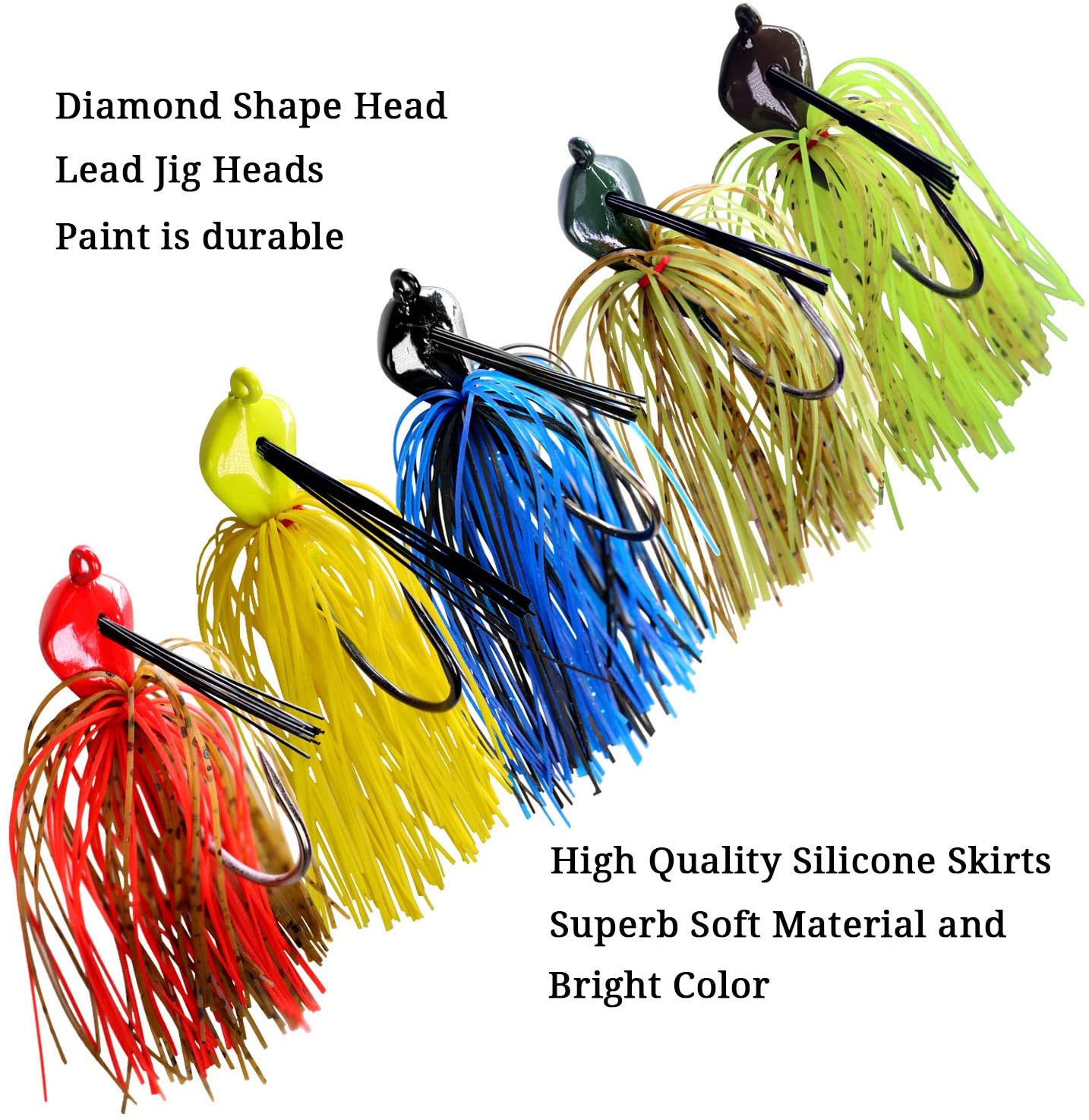 THKFISH Fishing Jigs Fishing Lures Swim Jigs Mixed Color Rubber Jigs