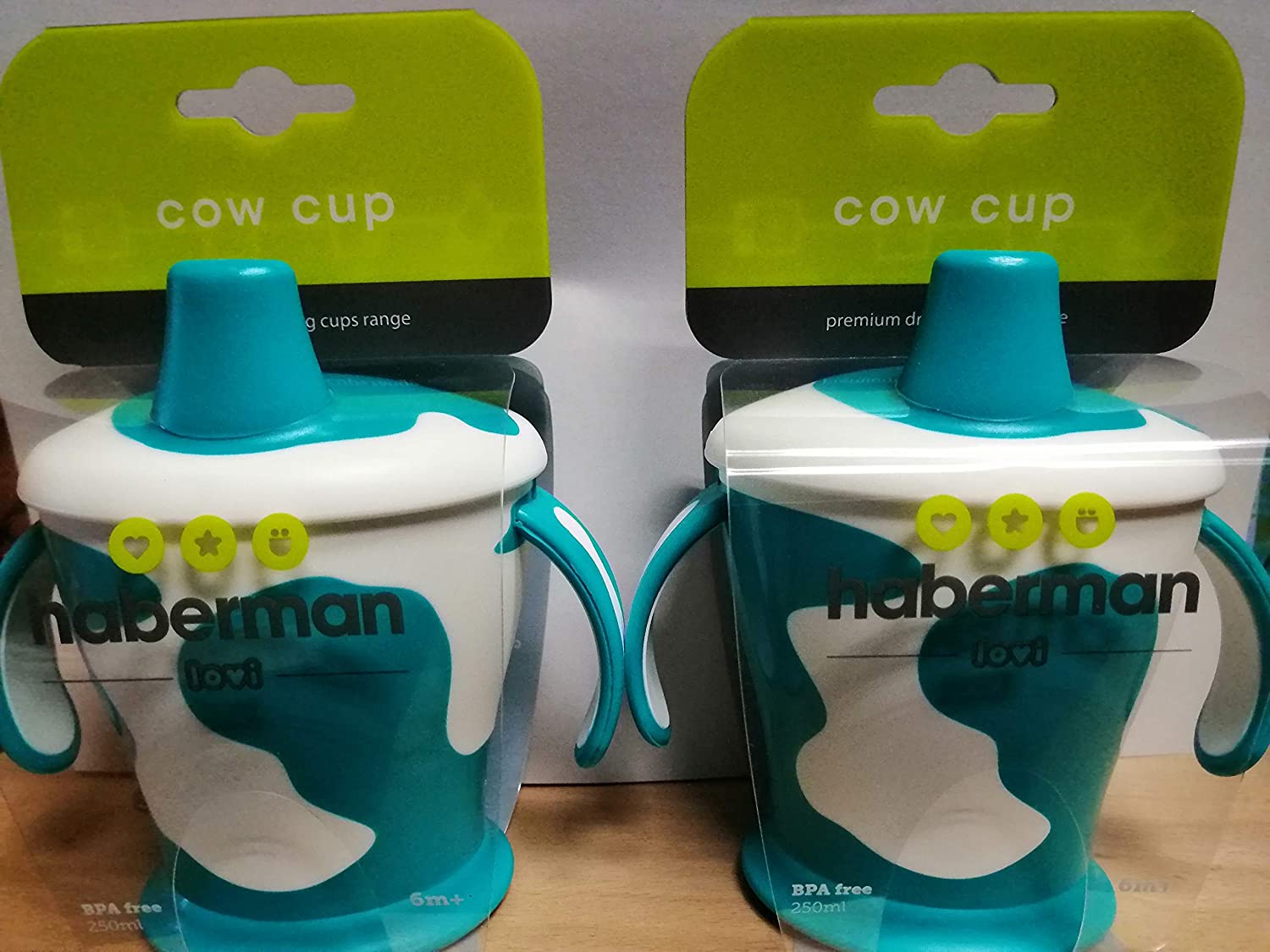 Anywayup Cow Cup 250ml Turquoise 2 Pack BigaMart