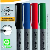 BIC Marking Fine ECOlutions Permanent Markers with Fine Conical Tip – Assorted Colours, Blister Pack of 4