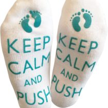 'Keep Calm And Push' Funny Maternity Socks For The Mummy To Be - Great, White