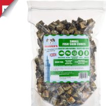 SKIPPER'S Dry Fish Skin Jerky Cubes -100% Natural Gently Air Dried Fish For Dogs Treats, Good for the Health, High in Protein and Grain Free - Popular Dog Treats (Cube size Small, 1Kg Pack)