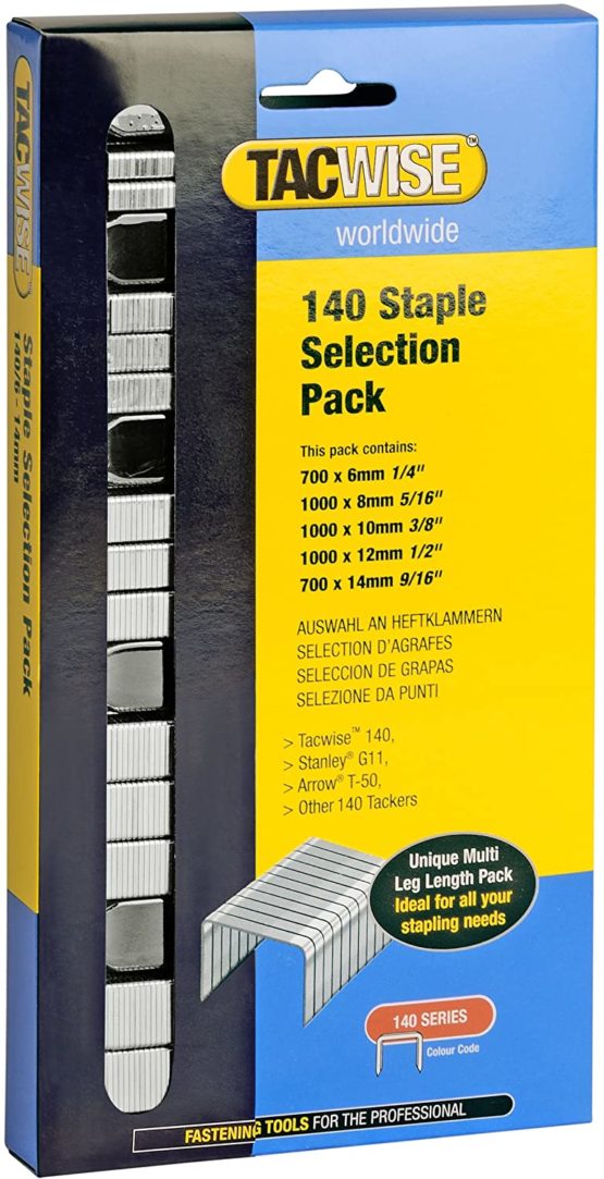 Tacwise 350 140 Series Assorted Staples for Staple Gun 6 to 14mm (4,400 Pieces), Safety Orange