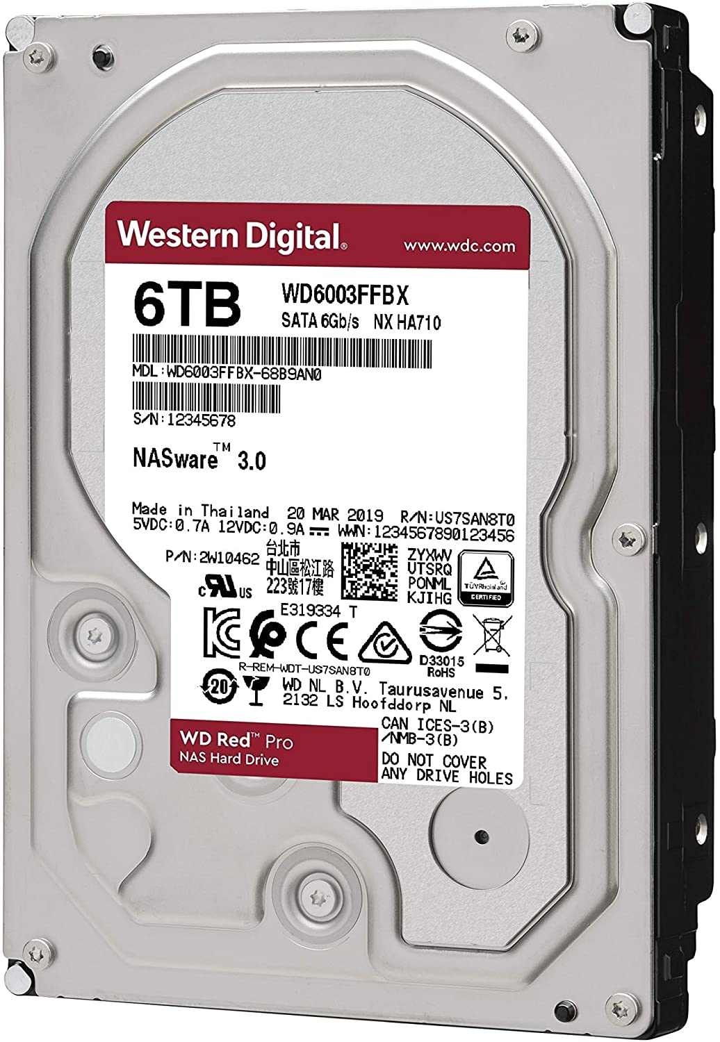 WD Red Pro 6TB NAS 3.5" Internal Hard Drive - 7200 RPM Class, SATA 6 Gb/s, CMR, 256MB Cache, 5 Year Warranty - Image 2