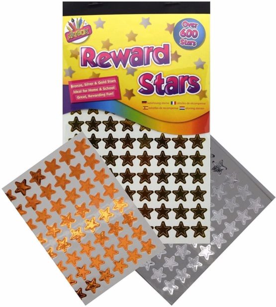 600 x Reward Star Stickers Silver Gold Bronze Home School Teacher Good Work - Image 3