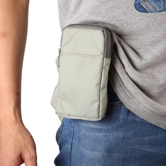 Pouch Waist Bag, Shoulder Messenger Bag, Practical Ladies Men Double Layer Zipper Cross Body Pockets Waist Pack Pocket Bags Belt Pouch Holster Handbag with Locking Carabiner Hook for Work and School - Image 2