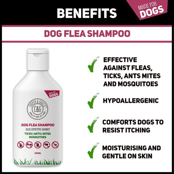Flea Shampoo For Dogs 500ml - Sensitive Itchy Skin Dog and Puppy Grooming - Medicated Fleas Treatment - Image 2