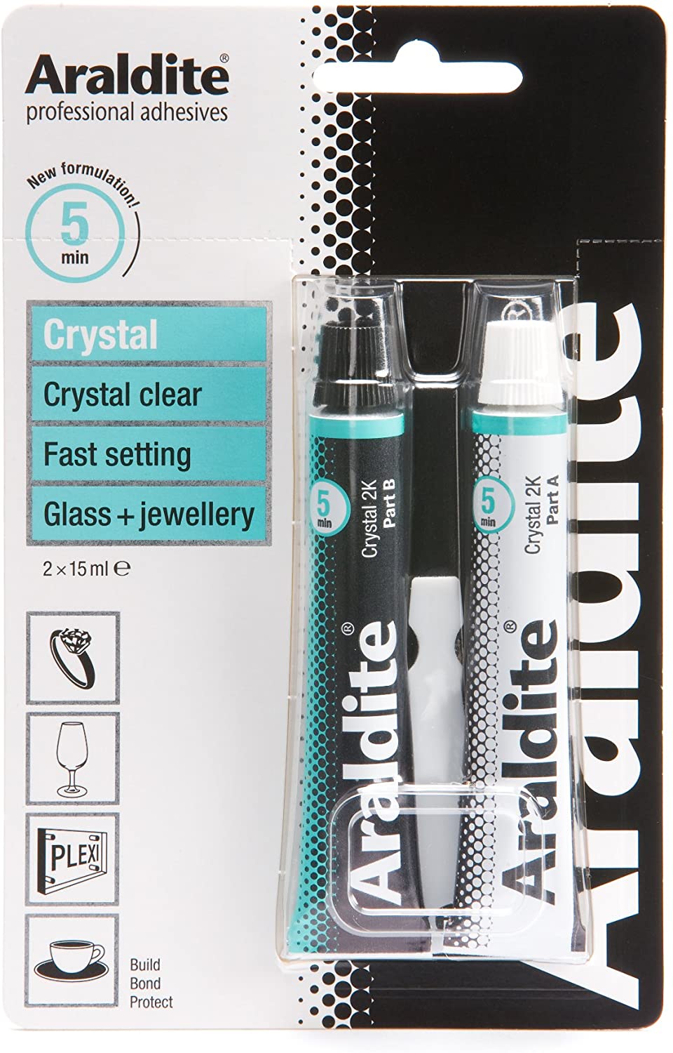 Araldite Crystal Tubes (2 x 15ml) ARA400008, Clear