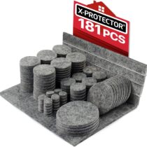 Furniture Felt Pads X-PROTECTOR 181 pcs – Floor Protectors Felt Pads – Premium Felt Furniture Pads – Floor Protector Pads for Furniture Feet. Protect Your Wood Floors!