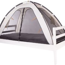 DERYAN Bedtent - 200x90cm - Cream - < 1mm Mosquito Net - Protects Your Sleeping Child Against Mosquitoes and Insects - Including Carrying Bag