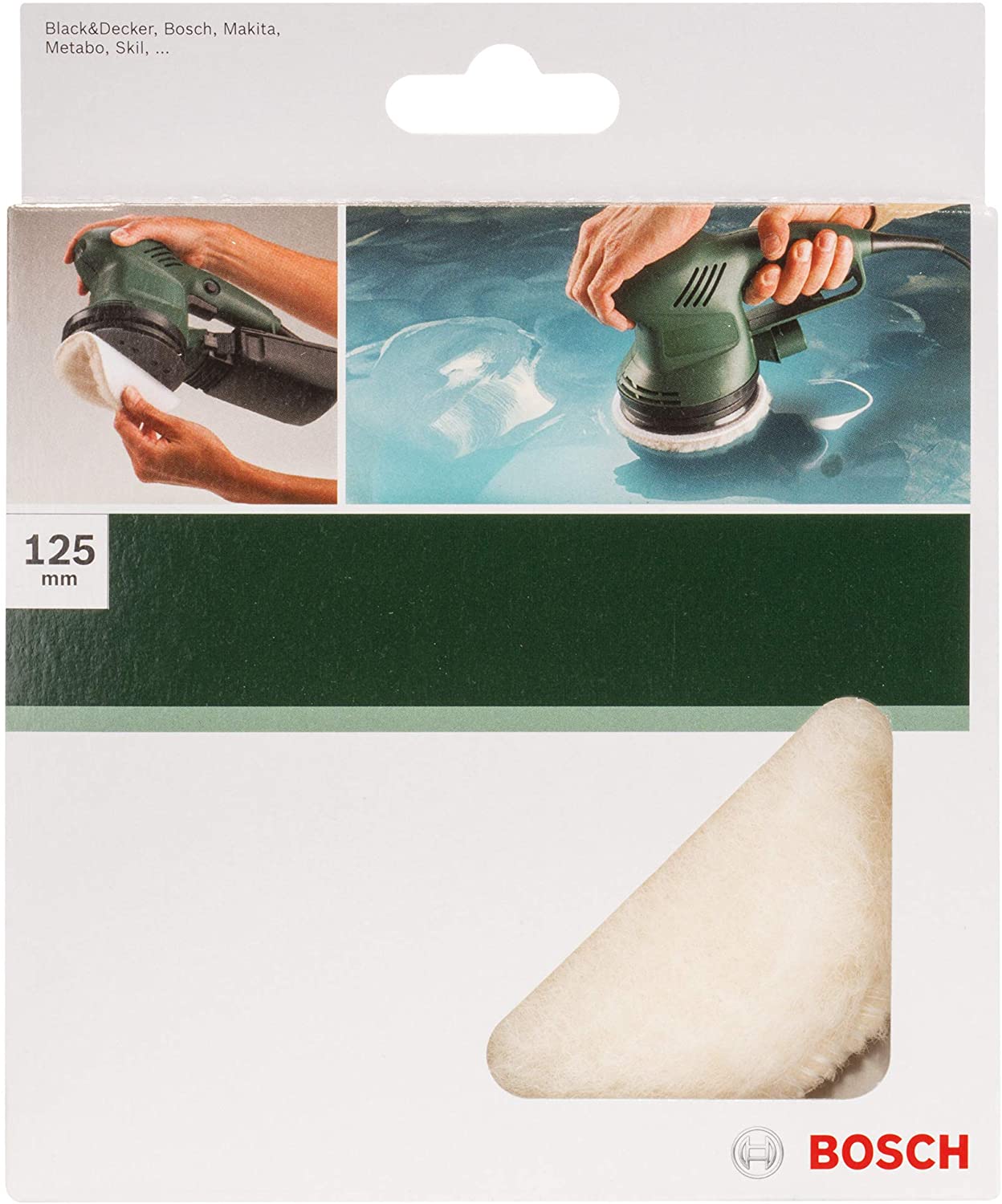 Bosch Lambswool Hood (diameter 125 mm, Hook and Loop System, Accessories for Random Orbit Sanders), White - Image 2