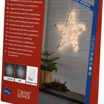 Konstsmide 4471-103EE Christmas Outdoor Silhouette Lights / LED Acrylic Decoration Star / Outdoor Lighting (IP44) / 8 Functions, with Memory Control Unit / 48 Warm White LEDs / Transparent Cable