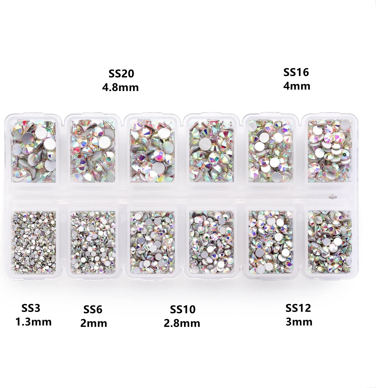 Zealer 4200 Pieces Flat Back AB Crystal Nail Art Rhinestones for Nail Art Decorations Round Crystal Gems Stickers for Clothes and Craft 1.5 mm - Image 2