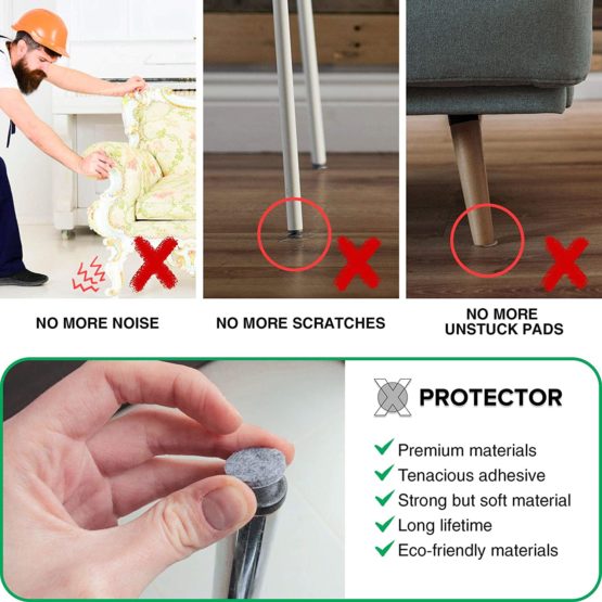 Furniture Felt Pads X-PROTECTOR 181 pcs – Floor Protectors Felt Pads – Premium Felt Furniture Pads – Floor Protector Pads for Furniture Feet. Protect Your Wood Floors! - Image 4