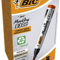 BIC Marking 2300 ECOlutions Permanent Markers - Red Colour - Box of 12 - Medium Chisel Tip Markers - Low Odour