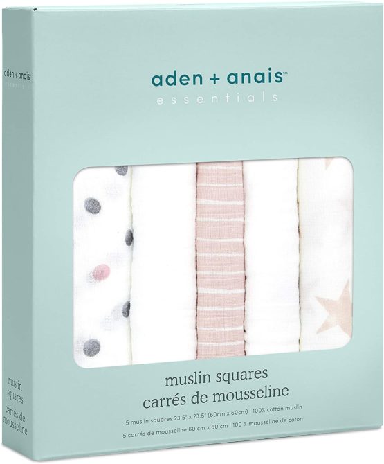 aden + anais essentials 100% Cotton Muslin Musy Squares, Multi-use Baby Cloths for Girls & Boys, 60x60cm, Ideal Newborn & Infant Nursing Set, Perfect Shower Gifts, 5 Pack, doll - Image 2