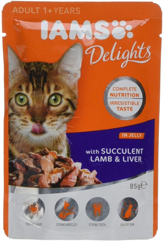IAMS Delights Adult With Succulent Lamb and Liver In Jelly, 85 g