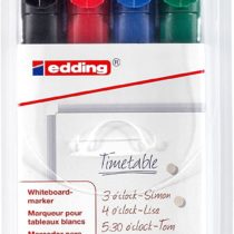 edding 361 Whiteboard Marker Set - multi-coloured - 4 Whiteboard Pens - Round Tip 1 mm - Whiteboard Pen Dry wipe - for Whiteboards, flipcharts, magnetic, memo boards - sketchnotes - Refillable