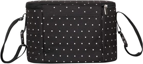 Buggy Bag Stroller Organizer Bag for Mom, Pram Bag with Zipper, Large Storage Space Buggy Organizer for Toys, Diapers, Drinking, Bottles, Cell Phones and Other Baby Items(Black Point) - Image 3