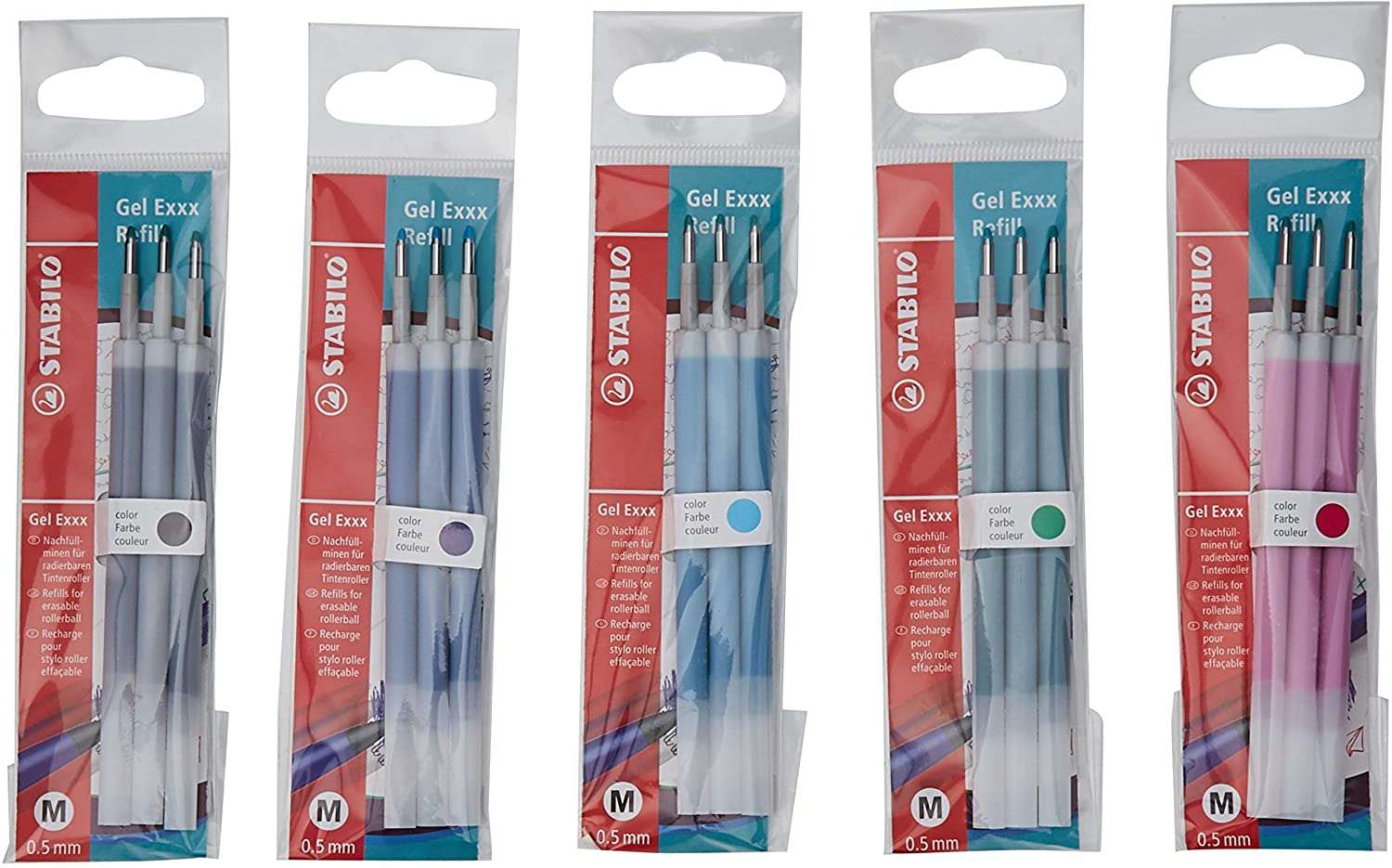 Erasable Rollerball - STABILO Gel Exxx Display of 20 Packs of Refills in 6 Assorted Colours - Image 2