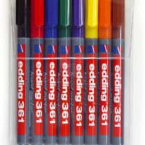 edding 361 Whiteboard Marker Set - multi-coloured - 8 Whiteboard Pens - Round Tip 1 mm - Whiteboard Pen Dry wipe - for Whiteboards, flipcharts, magnetic, memo boards - sketchnotes - Refillable