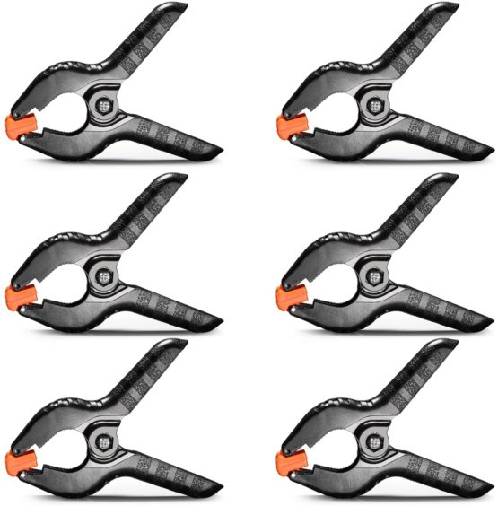 Neewer 6-Pack Set Heavy Duty Muslin Spring Clamps Clips 4.5"/11.4cm for Photo Studio Backdrops Backgrounds Woodworking