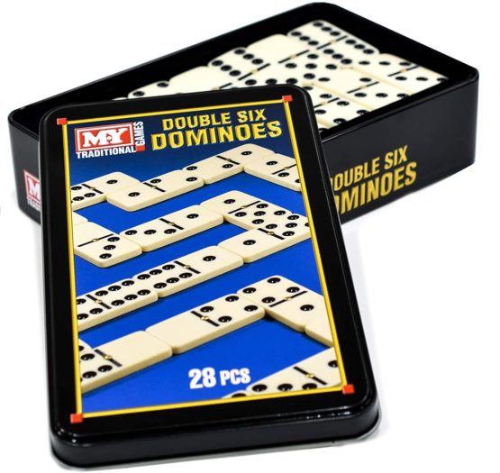 M.Y Classic Double Six Dominoes | Classic 28 Pieces Dominoes Set in Metal Tin - Image 3