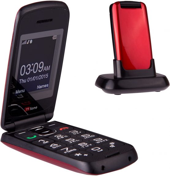 TTfone Star Big Button Simple Easy To Use Flip Mobile Phone Pay As You Go (O2 PAYG, Red)