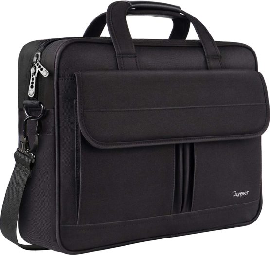 Taygeer Laptop Bag 15.6 Inch Premium Water-Repellent Laptop Office Briefcase Lightweight Messenger Bag with Adjustable Shoulder Strap & Multiple Compartments for Men Women Travel Business School-Black