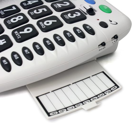 Geemarc CL100- Amplified Loud Big Button Corded Telephone with Tone and Volume Control- Hearing Aid Compatible- Low to Medium Hearing Loss- White Colour- UK Version - Image 3