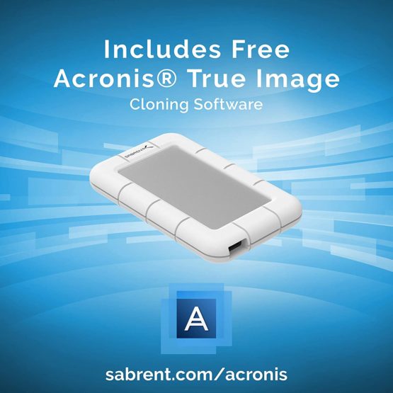 Sabrent USB 3.0 to SSD / 2.5-Inch SATA External Shockproof Aluminum Hard Drive Enclosure [Support UASP SATA III] White/Silver (EC-UM3W) - Image 2