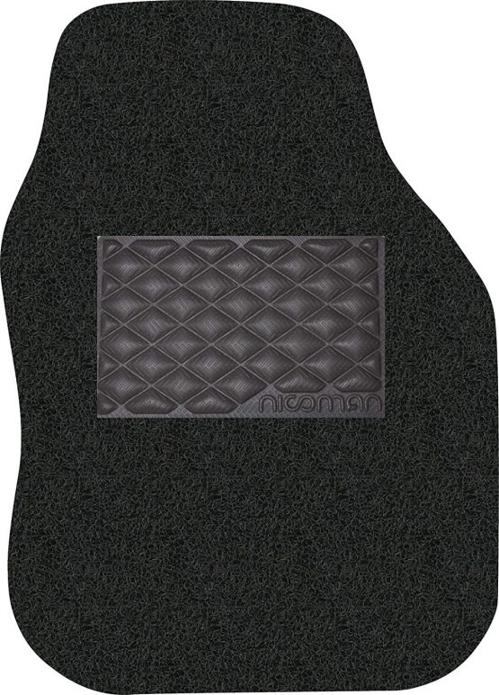 Nicoman Universal Non-Slip Dirt-Traper Jet-Washable Car Mat (BLACK, Right Side 1-Piece)