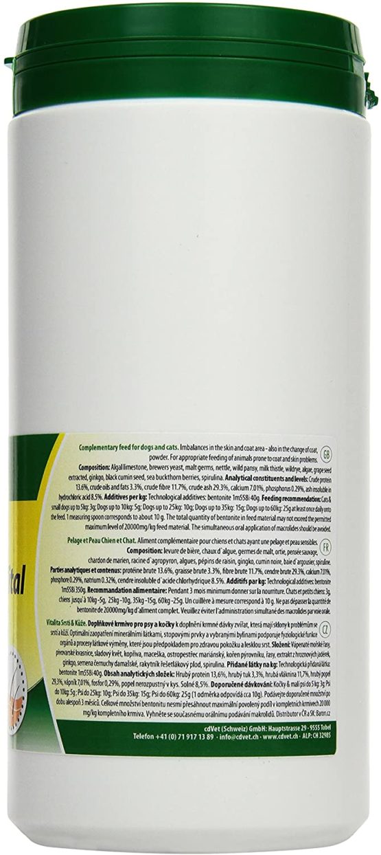 cdVet Naturprodukte Fell & Haut Vital Hund & Katze 750 g - Dog, cat - Complementary feed - coat + skin problems - coat change - organism support - hair rupture - dandruff - hair loss - - Image 2
