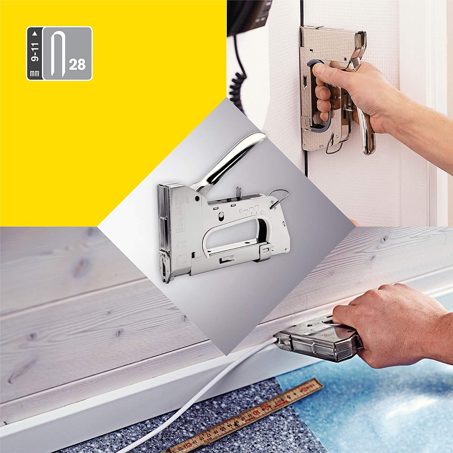 Rapid Heavy Duty Manual Staple Gun PRO R28 for No. 28 Staples, Cable Tacker with Easy-to-Squeeze Trigger - Image 3