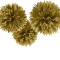 amscan 10119836 Gold Paper Flower Pom Hanging Party Decorations, 40cm-3 Pcs