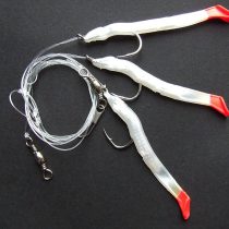 SUPER CATCH SAND EEL RIG LURE 3 x 6/0 HOOK BOAT BASS COD SEA FISHING LINE CLIP